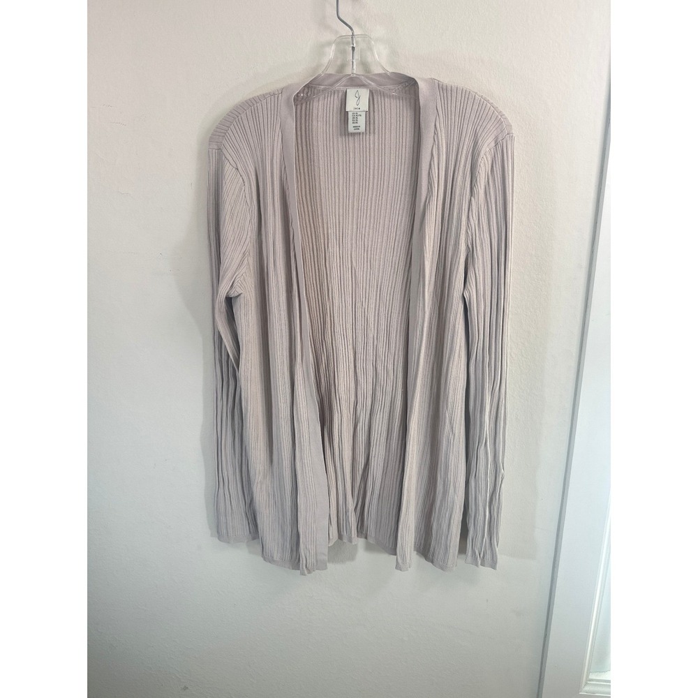 Joie Womens Ribbed Open Front Cardigan Lilac Grey Long Sleeve Knit XL